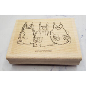 Stampin Up Aprons Blowing in The Breeze Hanging Laundry Mounted Rubber Stamp